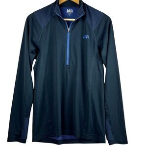 REI Jacket Men's Small Blue 1/4 Zip Lightweight Running Hiking Trail Outdoor